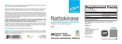 Photo of the XYMOGEN Nattokinase label