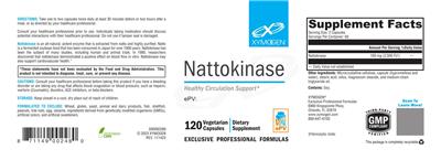 Photo of the XYMOGEN Nattokinase label