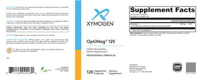 Photo of the XYMOGEN OptiMag 125 label