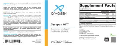 Photo of the XYMOGEN Ossopan MD label