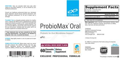 Label of ProbioMax Oral Natural Mixed Berry Flavor