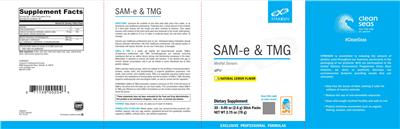 Photo of the XYMOGEN SAM-e & TMG Natural Lemon Flavor label