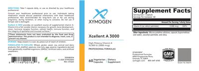 Photo of the XYMOGEN Xcellent A 3000 label