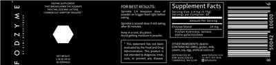 Photo of the Fodzyme by Kiwi BioSciences Enzyme Supplement label