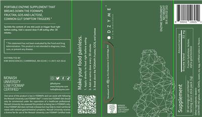 Photo of the Fodzyme by Kiwi BioSciences Enzyme Supplement label