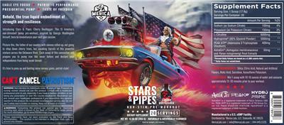Photo of the Merica Labz Stars & Pipes Cherry Bootlegger label