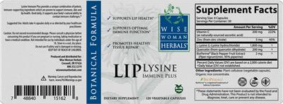 Photo of the Wise Woman Herbals Lip Lysine Immune Plus label