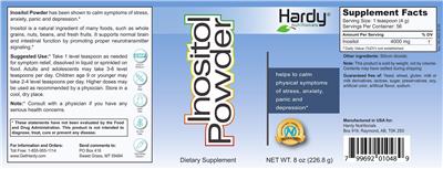 Photo of the Hardy Nutritionals Inositol Powder label