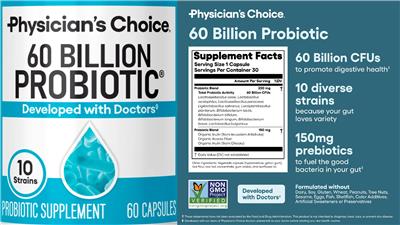 Label of 60 Billion Probiotic