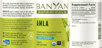 Photo of the Banyan Botanicals Amla label