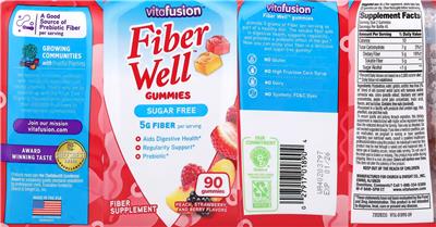 Photo of the vitafusion Fiber Well Gummies label