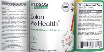 Label of Colon Pro Health