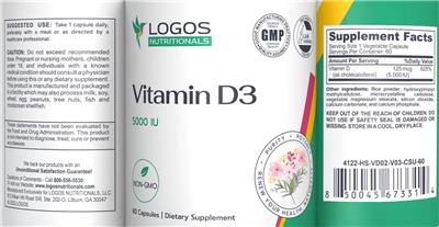 Originaletikett: Vitamin D3 5000 IU