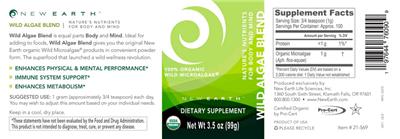 Photo of the New Earth Wild Algae Blend label