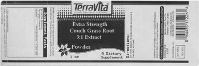 Photo of the TerraVita Extra Strength Couch Grass Root 3:1 Extract label