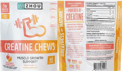 Product label image for Creatine Chews Peach Mango Flavored