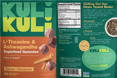 Photo of the Kuli Kuli Superfood Gummies Cacao Cinnamon label