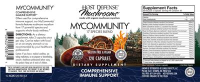 Photo of the Host Defense Mushrooms MyCommunity label