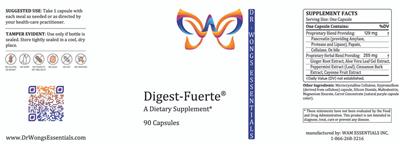 Photo of the Dr. Wong's Essentials Digest-Fuerte label