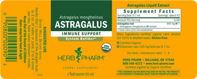 Photo of the Herb Pharm Astragalus label