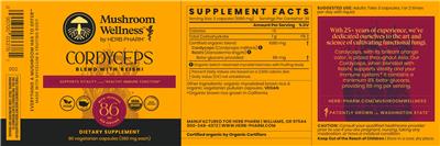 Photo of the Mushroom Wellness by Herb Pharm Cordyceps label