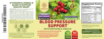 Photo of the Number One Nutrition Blood Pressure Support label
