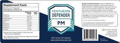 Product label for Centurion Defender PM