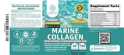Photo of the Number One Nutrition Marine Collagen label