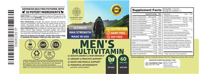 Photo of the Number One Nutrition Men's Multivitamin label