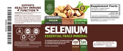 Photo of the Number One Nutrition Selenium 200 mcg label