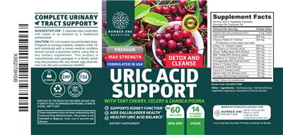 Photo of the Number One Nutrition Uric Acid Support label