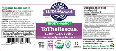 Photo of the Oregon's Wild Harvest Biodynamic ToTheRescue label