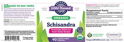 Photo of the Oregon's Wild Harvest Schisandra label