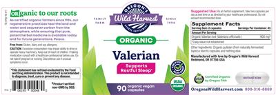 Photo of the Oregon's Wild Harvest Organic Valerian label