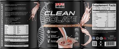 Photo of the GEC Genetic Edge Compounds Clean Isolate Chocolate Milkshake label