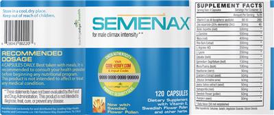 Photo of the Leading Edge Health Semenax label