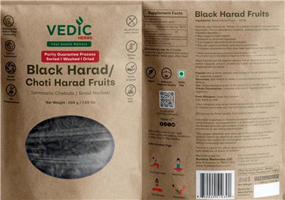 Photo of the Vedic Herbs Black Harad / Choti Harad Fruits label