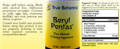 Photo of the True Botanica Beryl Pentas label