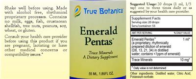 Photo of the True Botanica Emerald Pentas label