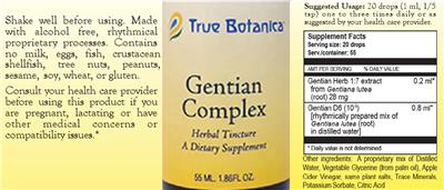 Photo of the True Botanica Gentian Complex label