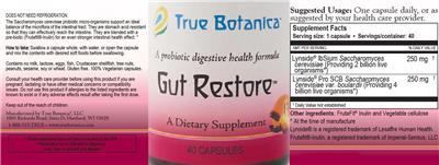 Photo of the True Botanica Gut Restore label