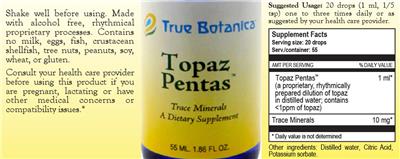 Photo of the True Botanica Topaz Pentas label