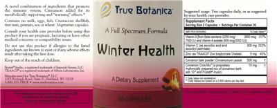 Photo of the True Botanica Winter Health label