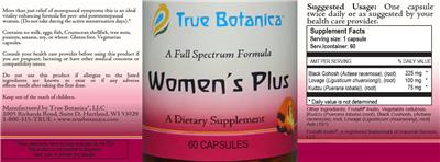 Photo of the True Botanica Women's Plus label