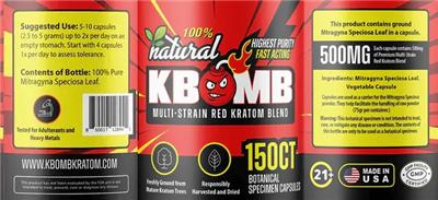Photo of the KBomb KBomb Multi-Strain Red Kratom Blend label