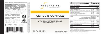 Photo of the Integrative Therapeutics Active B-Complex label