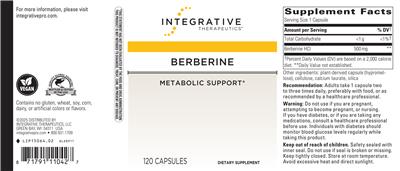 Photo of the Integrative Therapeutics Berberine label