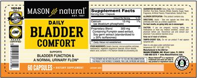 Photo of the Mason Natural Daily Bladder Comfort label