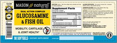 Photo of the Mason Natural Glucosamine & Fish Oil label