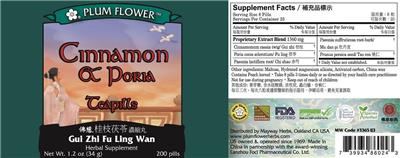 Photo of the Plum Flower Cinnamon & Poria Teapills label